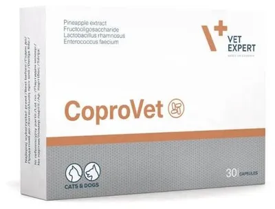 Zdjęcie produktu dla Zestaw witamin dla kota i psa VetExpert CoproVet 30 kapsułek
