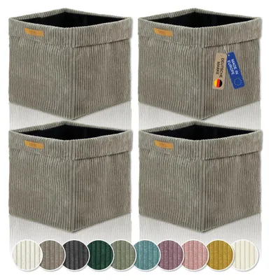 Obrázek produktu pro Kallax, sada 4 úložných boxů, barva taupe, skládací, rozměry 33x33x31 cm