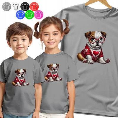 Produktbild von Kinder T-Shirt - BULDOG SZCZENIAK SERDUSZKA für Kinder - XS
