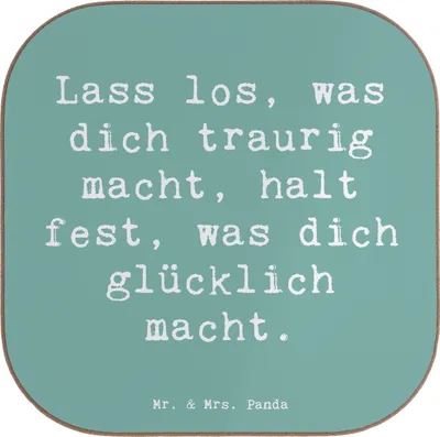 Produktbild von Mr. & Mrs. Panda Holzuntersetzer Spruch Verluste betrauern und loslassen - Meeresbrise - Geschenk, innerer Frieden, Unterstützung, emotionale Heilung, Tassenuntersetzer