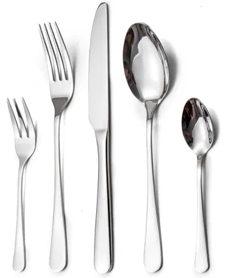 Immagine prodotto di Set di posate da 60 pezzi per 12 persone, in acciaio inossidabile con finitura a specchio, colore argento, adatto al lavaggio in lavastoviglie