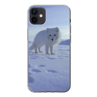 Produktbild von MuchoWow® Handyhülle Schutzhülle Hülle für iPhone 12 mini Fuchs - Schnee - Berge Silikon Softcase Handy Hülle - Bild