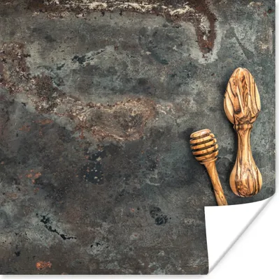 Produktbild von MuchoWow® Poster Küchenutensilien - Kochen - Teller 50x50 cm - Wohnzimmerdekoration