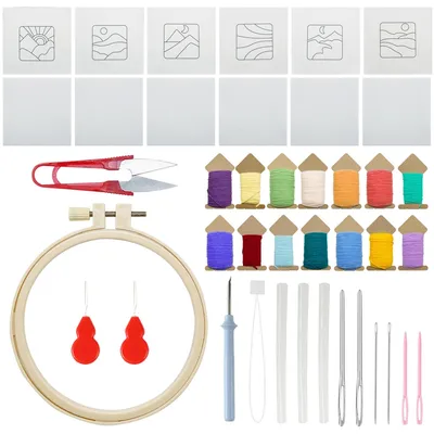 Image de Omgoods - Kit de broderie pour débutants avec aiguilles à poinçon