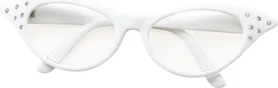 Produktbild von Weiße 50er Jahre Damen Sonnenbrille als Kostümzubehör