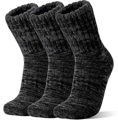 Zdjęcie produktu dla Omgoods - Grube, wełniane skarpety zimowe z wełny merino - zestaw 3 par, idealne do wędrówek i pracy
