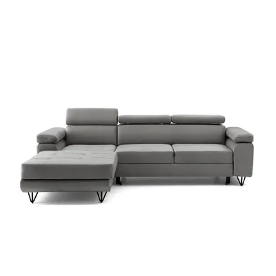 Produktbild von MUFFO Ecksofa NORIS L Links mit Schlaffunktion 128x203 Velours Grau
