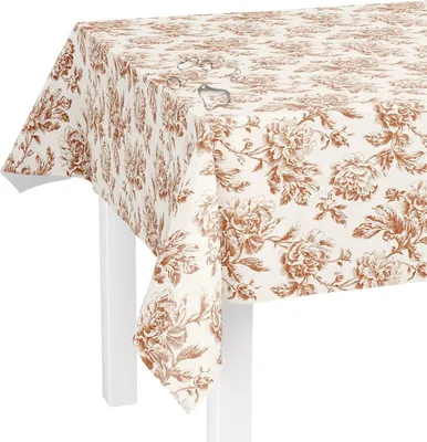 Produktbild von Tischdecke aus Wachstuch für rechteckigen Tisch, wasserabweisend, fleckenresistent, beige, 240x140 cm