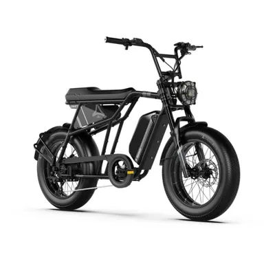 Produktbild von A-Spadz CAVET Air Elektrisches Fatbike - Mit Fußstützen - 20 Zoll - 250W Motor - 7 Gänge - 100 km Reichweite - Hydraulische Scheibenbremsen - Schwarz