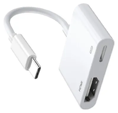 Zdjęcie produktu dla INF Adapter Type-C na HDMI 2-w-1 z szybkim ładowaniem Type-C, czytnikiem kart SD/TF i 4K@60Hz