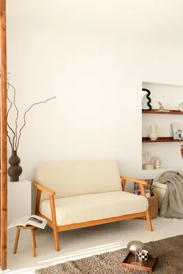 Produktbild von Hanah Home, Nika - White, 2-Sitzer-Sofa, Weiß, 100% Hornbalken, 78 x 82 x 133 cm