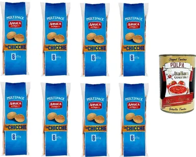 Produktbild von Amica chips le chicche Multipack 8x150gr Packung mit 6 Beuteln à 25 g+ Italian Gourmet Polpa di Pomodoro 400g