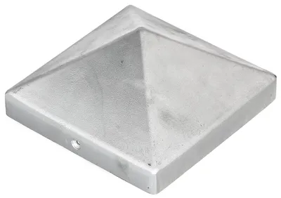 Image de Alberts 217242 Capuchon de poteau pour poteau en bois, forme haute, fonte d'aluminium, brillant, 120 x 120 mm