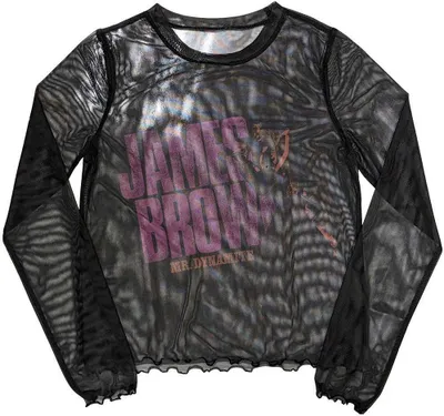 Obrázok produktu pre James Brown - "Mr Dynamite" krátky top pre ženy s dlhým rukávom RO10804 (XS) (Black)