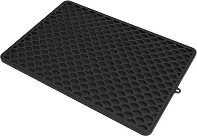 Productafbeelding van Afdruipmat Aanrecht - Droogmat Servies - Keuken Organisatie - Dubbellaags Absorberend - 46.5 x 32.5 cm - Zwart