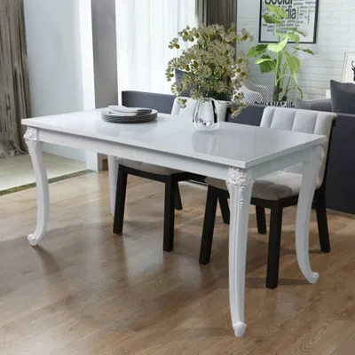 Produktbild von vidaXL Stół do jadalni 116 x 66 x 76 cm biały wysoki połysk