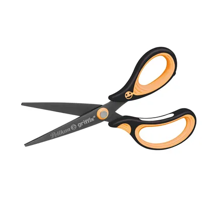 Produktbild von Pelikan griffix Schulschere spitz Rechtshänder NeonBlack Blister