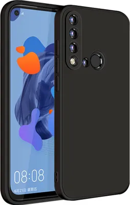 Produktbild von Huawei Nova 5i Hülle, LaimTop Slim Liquid Silikon Gel Gummi Schutzhülle für Huawei Nova 5i Schwarz