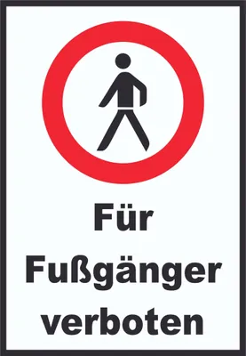 Produktbild von Für Fußgänger verboten Schild A2 (420x594mm)