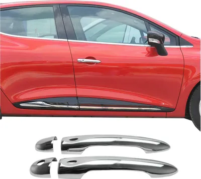 Obrázok produktu pre Chrómová lišta kľučky dverí pre Renault Clio 2012-2019 2-dverová nerezová oceľ 4x