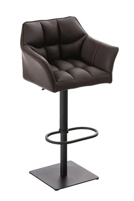 Produktbild von CLP Barhocker Damaso Kunstlederbezug drehbar stufenlos höhenverstellbar bis 240 kg braun Gestell Farbe schwarz