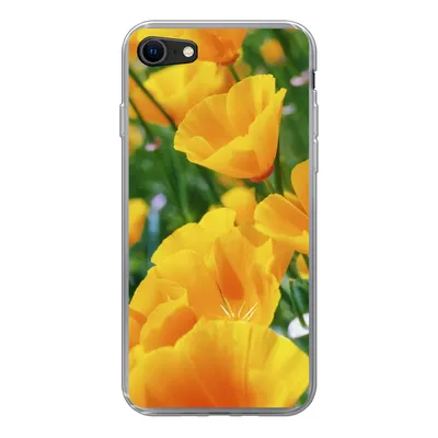 Produktbild von MuchoWow® Handyhülle Schutzhülle Hülle für iPhone SE 2022 Blumen - Garten - Orange Silikon Softcase Handy Hülle - Schutzhülle