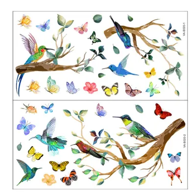 Produktbild von Fensterbilder Frühling 2 Blatt, Vögel Frühling Fensterdeko 30*60cm