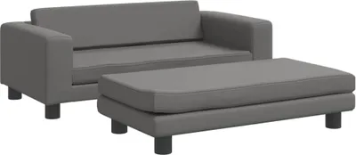 Zdjęcie produktu dla vidaXL Legowisko dla psa z przedłużeniem szare 100x50x30 cm imitacja skóry