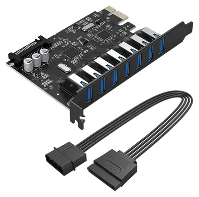 Obrázok produktu pre Rozširujúca karta Orico PVU3 PCI-E s 7 portami USB 3.0 pre stolové počítače