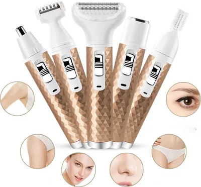 Produktbild von ANTCOOL 5 in 1 Elektrischer Damenrasierer ABS Tragbare Rosa Gesichtshaarentfernung Schmerzloser Epilierer Rasierer Damen Elektrorasierer Rasierer