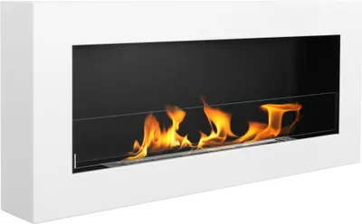 Produktbild von Campo24 Ethanolkamin Premium-Wandkamin 900×400mm weiß matt Kamin Sicherheitsglas modern Bioethanolkamin
