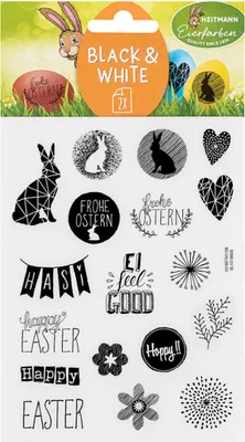 Image de HEITMANN Eierfarben 1018605 34 HEITMANN Eierfarben Aufkleber Black & White Ostern