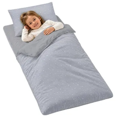 Image de Sac de couchage enfant avec oreiller et fermeture éclair - 140 x 75 cm - Coton
