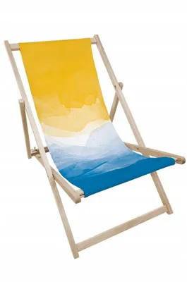 Produktbild von Liegestuhl klappbar aus Holz mit Meeresmotiv – Klappstuhl Klappliege Sonnenstuhl Strandstuhl Gartenliege
