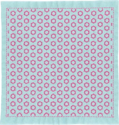 Produktbild von Olympus Hitomezashi Sashiko Stickpackung "Hana Fukin Konpeitou", Stoff bedruckt, 33x33cm, Original aus Japan
