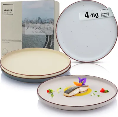 Produktbild von SÄNGER Steingut Speiseteller Bombay Moonlight 4 teilig