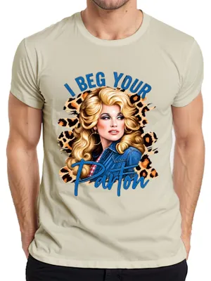 Imagen del producto de Camiseta para hombre, estilo retro "I Beg Your Parton" de la cantante de música country, diseño western, talla XL