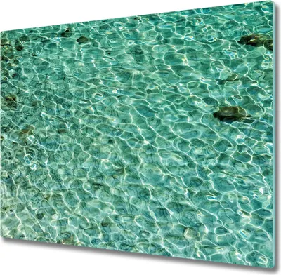 Produktbild von Glas Herdabdeckplatte 60x52 cm Spritzschutz Glasabdeckplatte Schneidebrett Transparentes Wasser