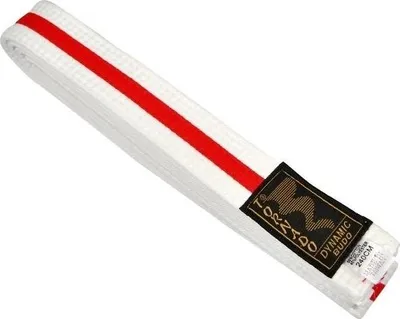 Produktbild von TEKKA BUDO Kampfsport Gürtel mit Mittelstreifen weiß-rot 220 cm 2-farbig - Budogürtel, Karate, Judo, Taekwondo, Ju-Jutsu