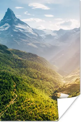 Produktbild von MuchoWow® Poster Berge - Pflanzen - Landschaft 120x180 cm - Kunstposter