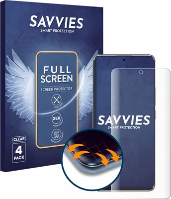 Produktbild von 4x Savvies Fullscreen Schutzfolie für Xiaomi Poco X7 Displayschutz Folie Fullcover Klar Transparent