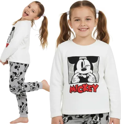 Produktbild von DISNEY Mickey Mouse Zweiteiliger Schlafanzug für Mädchen, POLAR, WARMER Pyjama mit langen Ärmeln Größe: 7–8 Jahre 128 cm