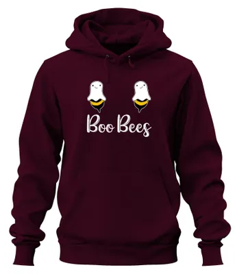 Obrázek produktu pro Boo Bees Halloween Pun Funny Bees Ghosts Gift Uni mikina s kapucí Hoodie, Burgundy, L