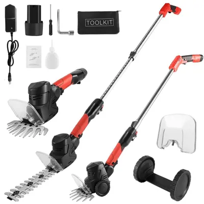 Produktbild von Akku Heckenschere, Kabellose Grasschere, 12V Stabheckenschere mit Akku und Ladegerät, Elektrische Rasentrimmer, Grasschneider, für Sträucher, Rasen