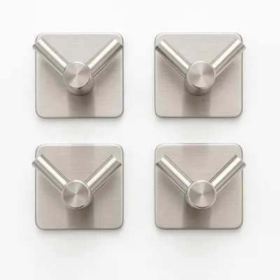Produktbild von 4er Set Edelstahl Handtuchhaken ohne Bohren Selbstklebend Handtuchhalter Wandhaken Klebehaken