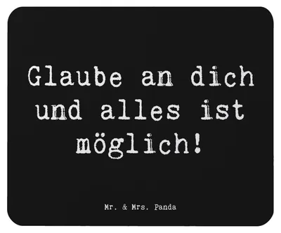Produktbild von Mr. & Mrs. Panda Mousepad Spruch Vertrauen in eigene Fähigkeiten haben - Schwarz - Geschenk, Hoffnung, Trost, pc, Selbstvertrauen, inspirierende Botschaften, Mauspad