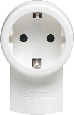 Image de Legrand Stecker mit integrierter Steckdose, 050462 weiss senkrecht