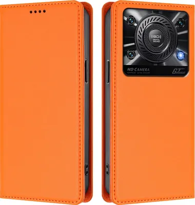 Immagine prodotto di Custodia in pelle per Oukitel C60, custodia magnetica in Finto cuoio con supporto Arancione