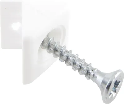 Produktbild von Rückwandverbinder mit Schraube 3,5 x 25 mm, Kunststoff weiss