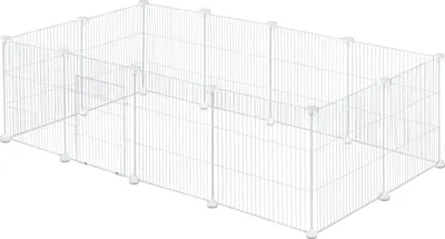 Produktbild von EUGAD Freigehege für Kleintiere DIY 36cm hoch Indoor&draußen, 142x36x72cm, Weiß